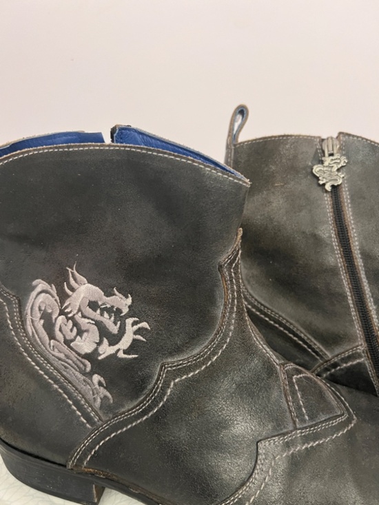 Mark Nason 67671 Rock Lives Dragon Black Leather Ankle Boots Pointed stl Size 12 main image 5